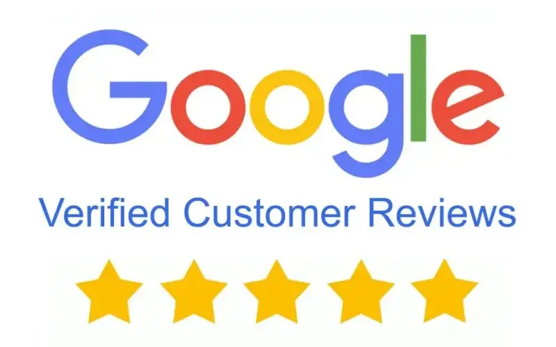 Google verified customer reviews: 4.8 stars from 1,100+ reviews